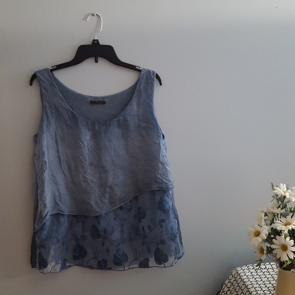 Tie-dyed SILK Top M